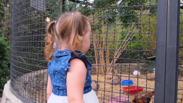 Kleines Mädchen im Zoo: Jalta, Krim - 17. September 2020 — Stockvideo