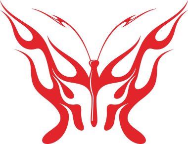 Flaming butterfly vector illustration, great for vehicle graphics, stickers, T-shirt designs, signs and logos. Ready for vinyl cutting.