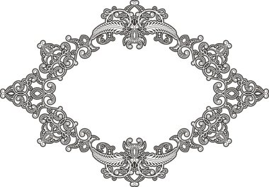 Vektör çiçek desenli çerçeve, Oryantal, Türkçe, Arapça, Hint tarzı seçkin vintage panel, düğün dekorasyonları için harika, tebrik kartları, davetiyeler, afişler, logolar, etiketler, vinil hazır.