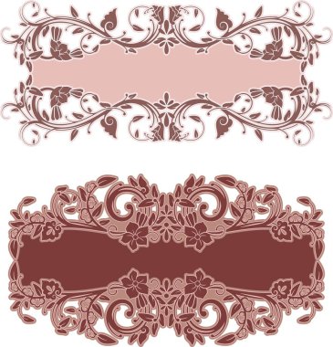 Vektör kabile süslemeleri. Renkli, siyah-beyaz, vinil kesim için hazır. Sayfa dekorasyonu sınır tasarım unsurları, tebrik kartları, düğün davetiyeleri, afişler için harika.