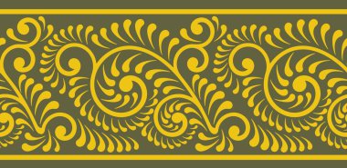 Dikensiz çiçeksiz etnik friz. Doğu, Arap ve Doğu tarzında süsleme motifleri. Geçmişe dönük düğün geçmişleri, sayfa dekorasyonları, İpek, halı, fayans, nakış desenleri.
