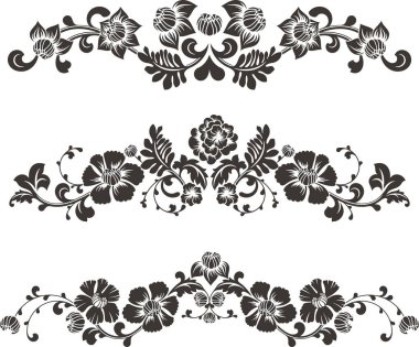 Geleneksel Çin usulü çiçek vektör süslemesi. Zarif lüks romantik dizaynlar ve sayfa dekorasyonları için elementler, düğün dekorasyonları, davetiyeler, tebrik kartları, nakış.