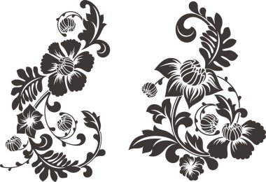 Geleneksel Çin usulü çiçek vektör süslemesi. Zarif lüks romantik dizaynlar ve sayfa dekorasyonları için elementler, düğün dekorasyonları, davetiyeler, tebrik kartları, nakış.