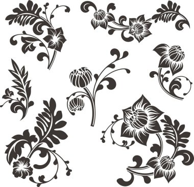 Geleneksel Çin usulü çiçek vektör süslemesi. Zarif lüks romantik dizaynlar ve sayfa dekorasyonları için elementler, düğün dekorasyonları, davetiyeler, tebrik kartları, nakış.