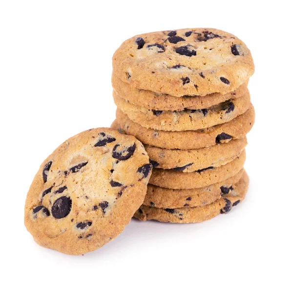 Galletas de chocolate aisladas en blanco — Foto de Stock