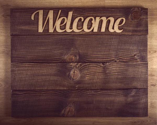 Wooden welcome sign — Stock Photo, Image