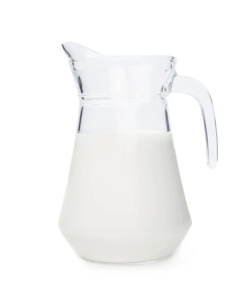 Mleko w słoiku na białym tle — Zdjęcie stockowe