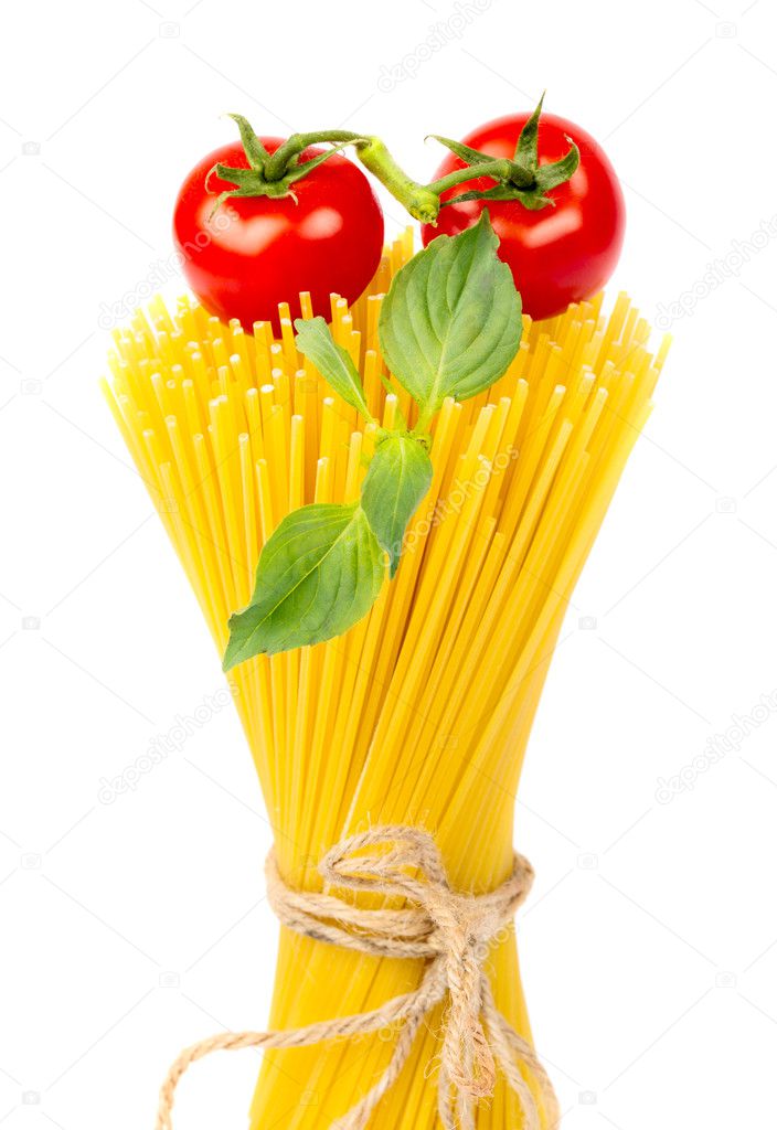 Raw pasta isolated
