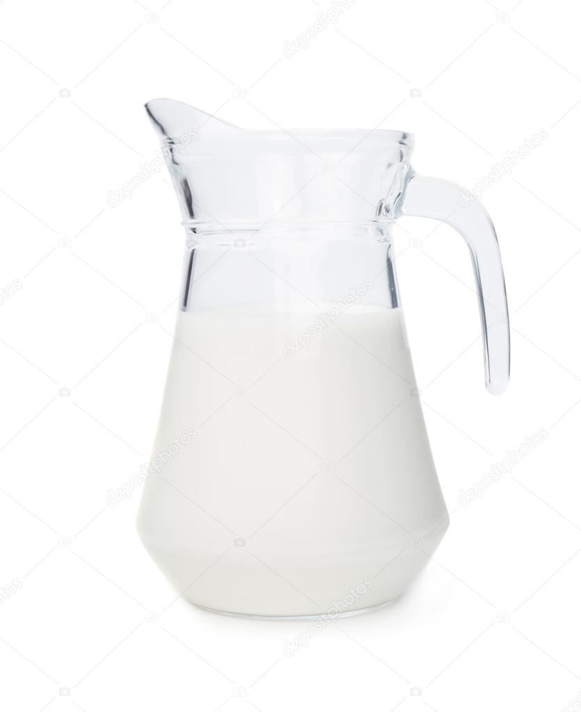 Milk in jar isolated