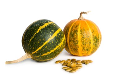 iki balkabağı beyaz izole