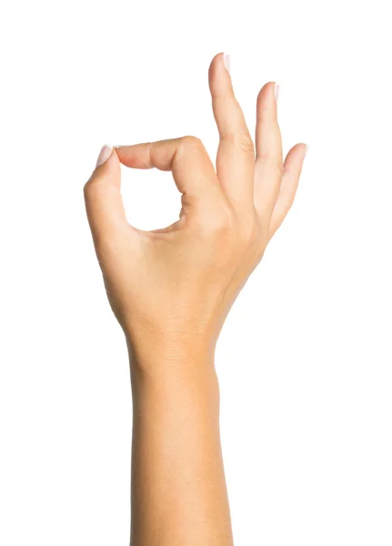 Hand OK sign isolated on white background — Stock Photo, Image