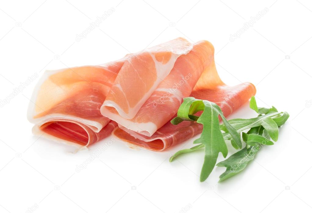 Sliced of prosciutto ham