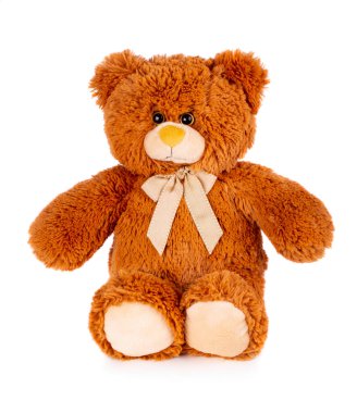 Oyuncak ayı beyaz arka planda izole edilmiş.