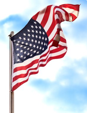 ABD üzerinde mavi gökyüzü bayrak