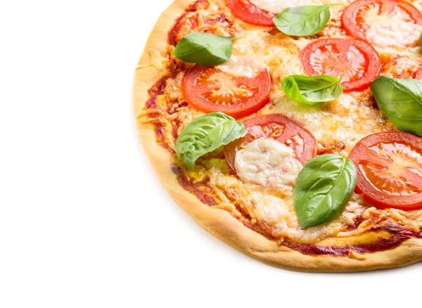 Pizza Margarita görünümünü yakın çekim