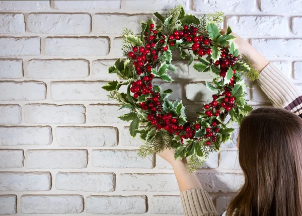 Decorazione della corona di Natale — Foto Stock