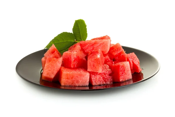 Watermeloen blokjes gesneden — Stockfoto