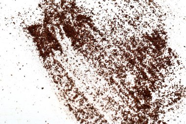 Beyaz arka plana serpiştirilmiş koyu kahve..