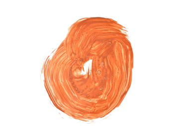 PNG arka planında turuncu suluboya lekesi izole edildi.