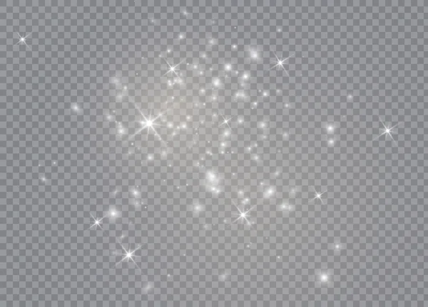 Işık Efekti Yıldızları Şeffaf Arkaplanda Vektör Işıltısı Noel Soyut Kalıbı — Stok Vektör