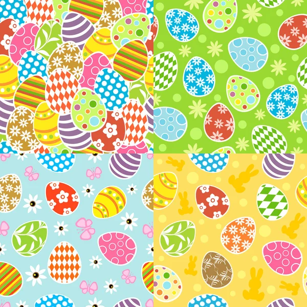 Easter seamless background set — Stock Vector
