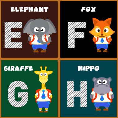 İngilizce Alfabe harf E, F, G, H