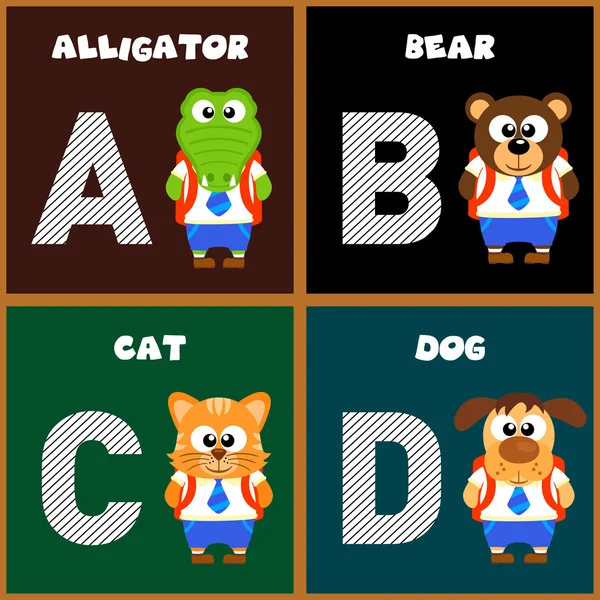 英语字母表字母 A，B，C D — 图库矢量图片