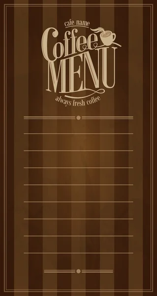 Menu de café cartão retro — Vetor de Stock