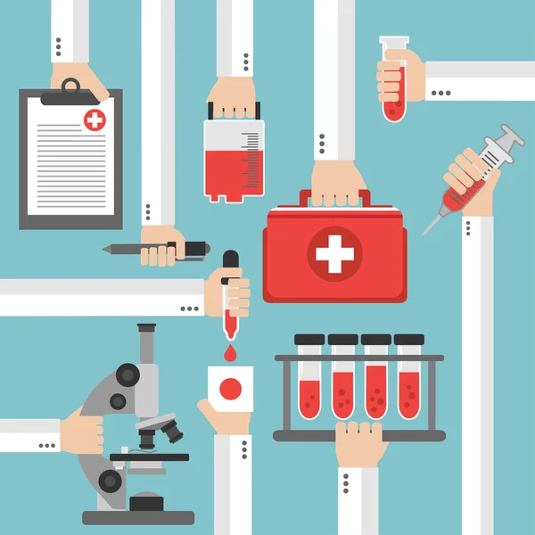 Análise de sangue médica projeto plano — Vetor de Stock