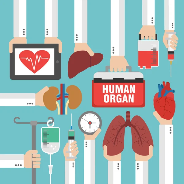 人体器官移植设计平 — 图库矢量图片