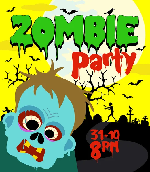 Halloween party tło z zombie — Wektor stockowy