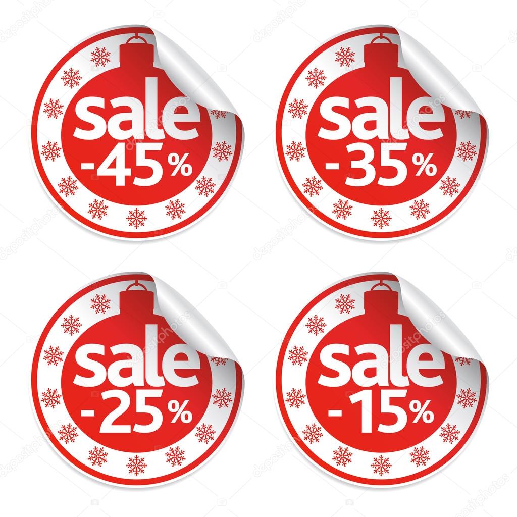 Set of New Year  stickers sale 