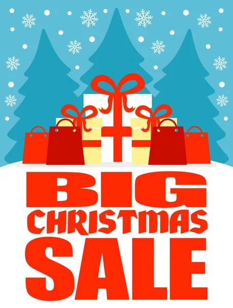 Big Christmas sale poster — Stock Vector