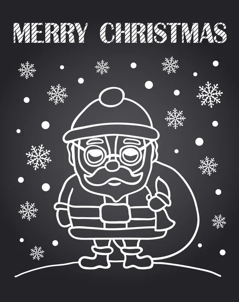 Carte de tableau de Noël avec Père Noël — Image vectorielle