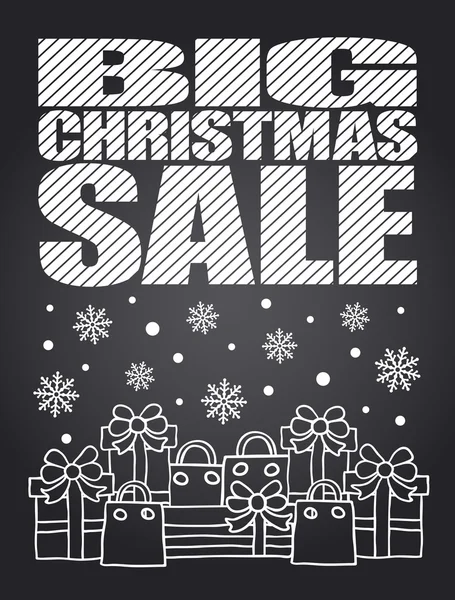 Big Sale Christmas chalkboard card — Stock Vector