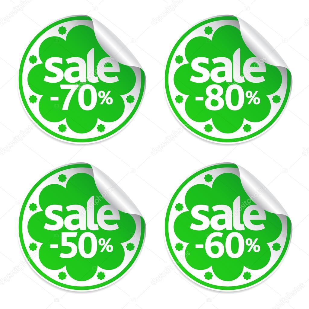  Sale green stickers set