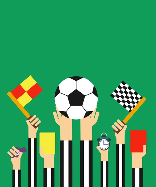 Επίπεδη κάρτα διαιτητών ποδοσφαίρου — Διανυσματικό Αρχείο