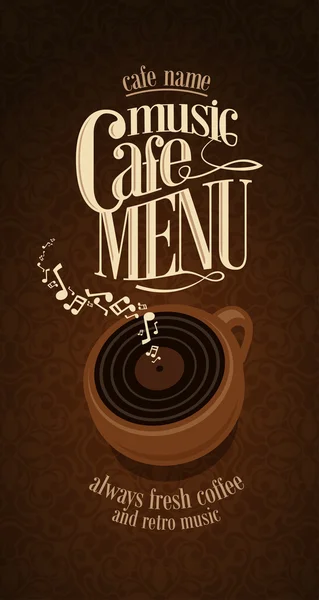 Vintage Music Cafe Menu card — Stock Vector