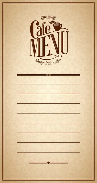  Menü Cafe Vintage kartı 