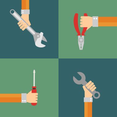 Araçları vektör, düz tasarım stili