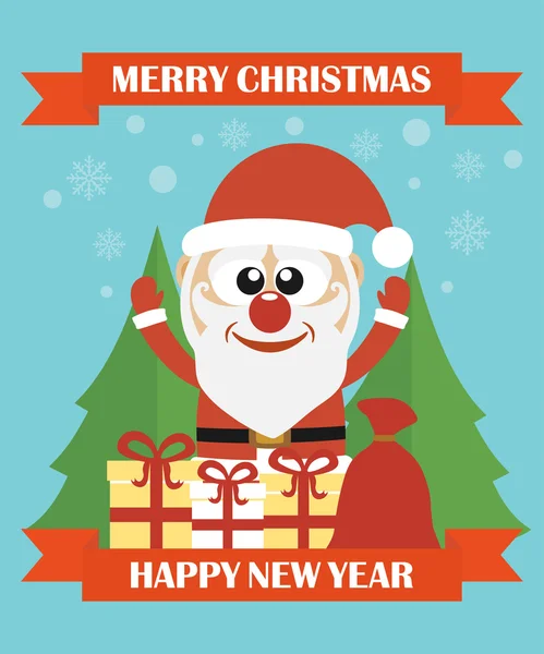 Merry Christmas & Happy New Year modern  flat design — Stock Vector