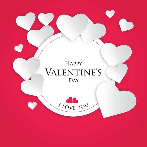 Love Hearts Happy Valentines Day Love You Card Can Used — Stock Vector