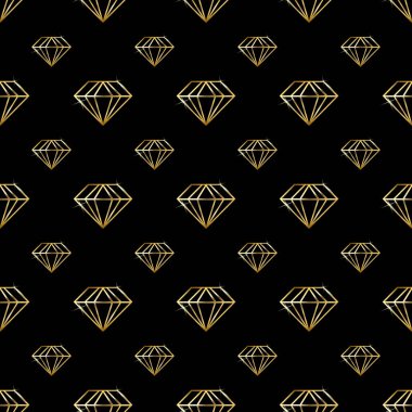 Duvar kağıdı, desen, ağ, blog, yüzey, doku, giysi, grafik & yazdırma için siyah zemin üzerinde kusursuz altın çizgili elmas deseni.