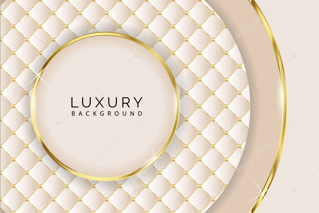 Light diamond shape luxury background with a golden circle can be used for greetings, cards, invitation, wallpaper, web, blog, graphic & printing.