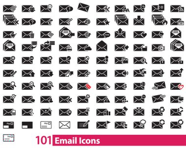 101 e-posta simgeler vektör
