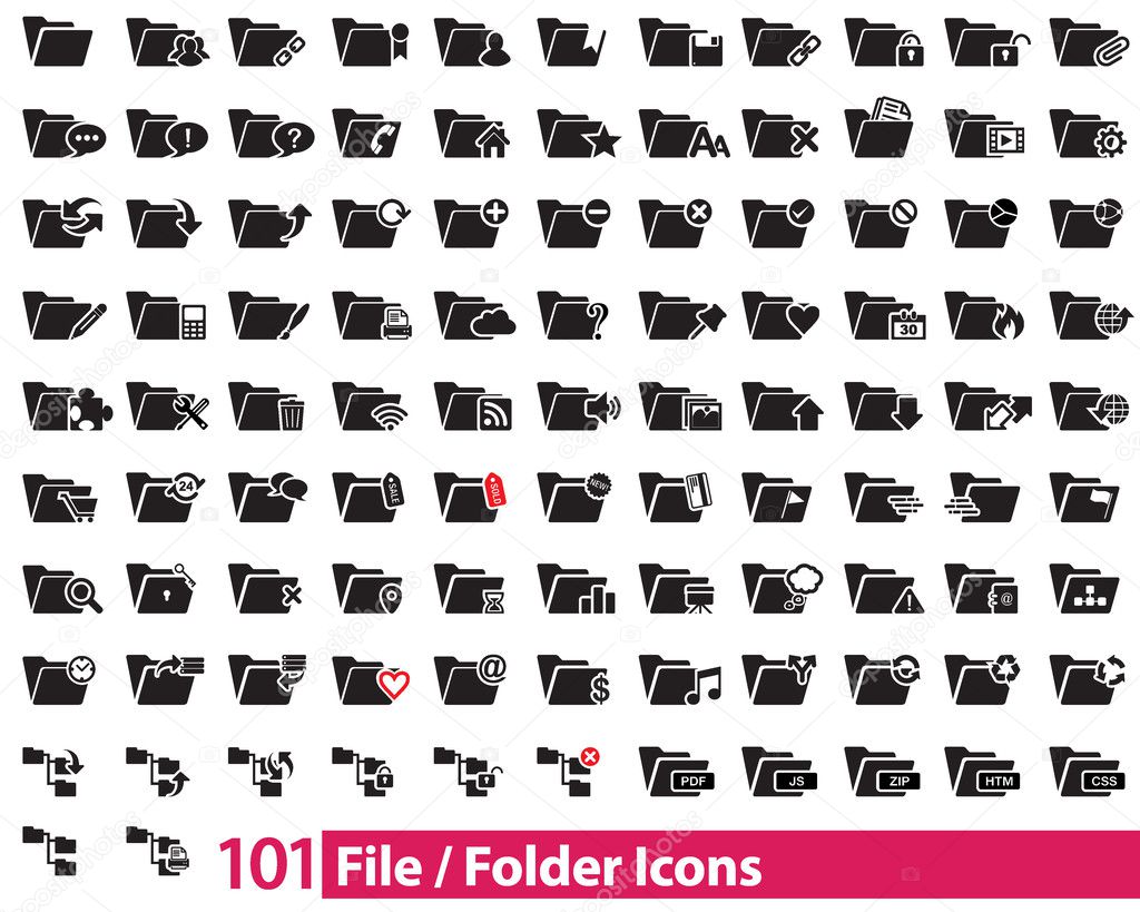 101 File and Folder vector icons