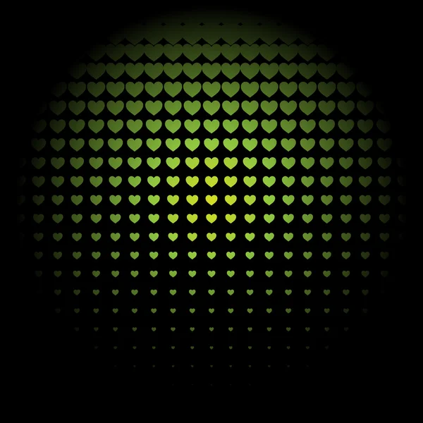 Vacker sömlös vektor mönster med gröna radioapparater hjärtan — Stock vektor