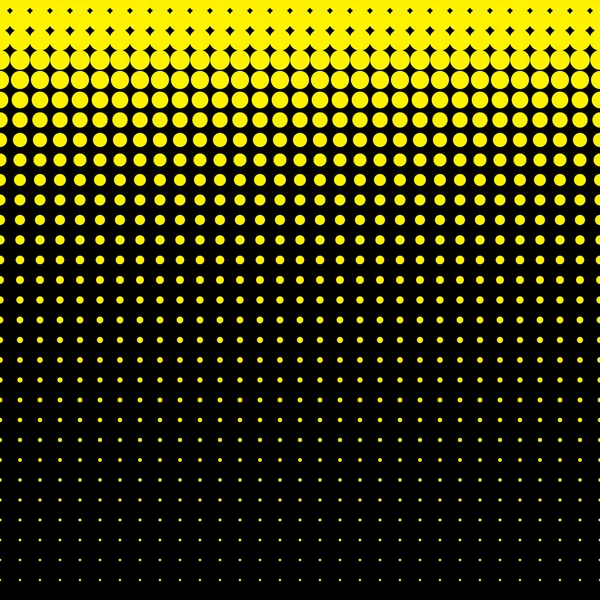 Beautiful seamless vector yellow dotted pattern on black background — Stock Vector