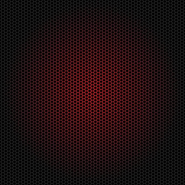 Seamless vector hexagon red glow pattern — Stock Vector