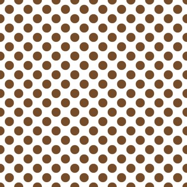 Seamless vector brown polka dots pattern on white background clipart